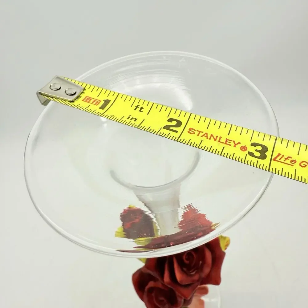 Single Rose Flower Vase With Ceramic Roses On The Side